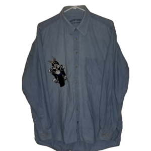 Looney Tunes Tip Top Tailors Vintage Bugs Bunny Long Sleeve Button Up Size L